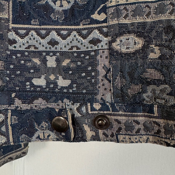 Vintage Blue Tapestry Snap Button Jacket - Picture 5 of 11